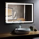 55 x 36 in LED Bathroom Mirror with Touch Button, Anti-Fog, Dimmable, Vertical & Horizontal Mount (CK010-5536-TS)