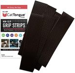 Non-Abrasive Grip Tape Strips by CatTongue - Heavy Duty Waterproof Non Slip Strips for Indoor & Outdoor Use - Thousands of Grippy Uses: Furniture, Bathtubs, Frames, Gaming and More! (Black)