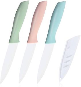 shoplease Chef Knives Set, 3 Piece Ceramic Knives, 4 inch Fruit Knife is Suitable for Most Vegetables, Fruits and Meats