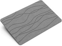 DREAVIO Bath Stone Mat - Non Slip Diatomaceous Earth Bath Mat, Super Absorbent Quick Dry Shower Floor Mat, Suitable for Bathroom Tub, Kitchen Dish Drying Mat (60 x 40 CM, Grey)