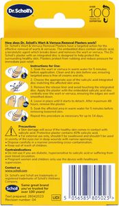 Dr. Scholl's Wart & Verruca Removal Plasters, 21 Pack – Fast Pain Relief, Washproof