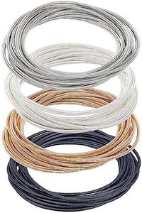 BENECREAT 48 Loops 4 Colores 5.85cm Alambre de Joyería Primavera, Pulseras de Cuerdas de Guitarra Apilables Alambre de Memoria de Acero para la Fabricación de Joyas Suministros