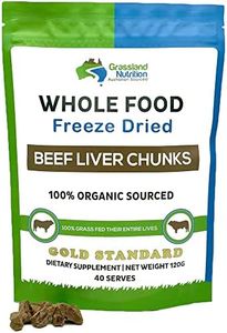 Grassland Nutrition Organic Liver Freeze Dried Chunks — High in Natural Iron, Vitamin A, B12 for Energy (120g)