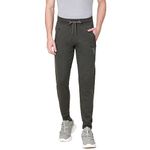 Van Heusen Athleisure Men Regular Fit Joggers - Cotton Rich - Smart Tech, Easy Stain Release, Anti Stat, Ultra Soft, Moisture Wicking_50044_Moss Green_M