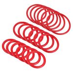 PATIKIL Carnival Ring-Toss Rings Set 4cm 6mm 8cm, 18 Pack Plastic Hoop for Outdoor Party Favor Game Booth, Red