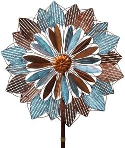 Wind Spinners Outdoor, 84" Large Metal Kinetic Wind Sculptures for Garden, Classic Yard Art with 2 Piece Welcome Flag Decoration