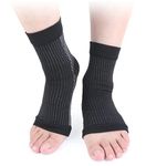 VITTO Plantar Fasciitis Socks (1 PAIR) - Compression Foot Support for Plantar Fasciitis - Sprained Ankle Support for Men and Women (M, Black)