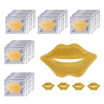 24K Golden Crystal Lip Masks 30 Pieces Hydrating Lip Plumper Mask Nourishing Lip Care Mask