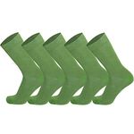 Mysocks® Unisex 5 Pairs Ankle Socks Plain Green 4-6