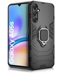 WOW IMAGINE Shock Proof Back Case Mobile Cover for Samsung Galaxy A05S 5G | Galaxy M14 4G | Back Cover Case (Tough Armor | Hybrid PC + TPU | Ring Holder & in-Built Kickstand | Black)