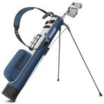 Findway Golf Stand Carry Bag with Strap, Lightweight Easy to Carry and Durable Pitch n Putt Golf Bag for The Driving Range, Par 3 and Executive Courses, 31.5 inches Tall-Dark Blue