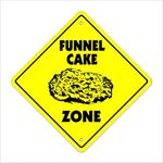 Funnel Cake Crossing Sign Zone Xing | Indoor/Outdoor | 14" Tall Plastic Sign Fried Dough Powered Sugar