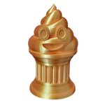 Znet3D Poop Emoji Trophy - Perfect Award or Gift - Handmade w/Additive Manufacturing - 6" inches Tall - Featuring a Solid Poop Emoji Secured on a Column Pillar (Silk Gold)