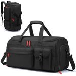 Lyweem 53L Travel Garment Duffle Bag Backpack for Men, Convertible Carry on Suit Carrier Bag with Shoes Compartment, 3 in 1 Large Suit Travel Bag Luggage Garment Weekend Bags for Women, Black