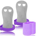 FINGER TEN Gymnastics Hand Grips Wristbands Sets for Girls Youth Kids, Bar Grips Palm Protection Wrist Support for Kettlebells Sport Tennis Workout Exercise Yoga Athletic (Purple, M)