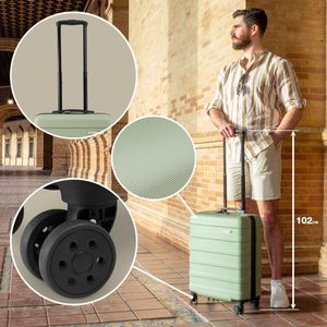 Cabin Max Anode 55x40x20 Cabin Suitcase – Lightweight 8-Wheel Carry-On with Lock, Wet Pocket, 40L