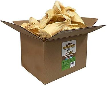 Bark Treasures Full Size Extra Large Cow Ears Dog Treats (100 Count Box) - Best Cow Ear Dog Chews - Safe Rawhide Alternative