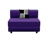 Dr Smith Folding Sofa Cum Bed Leg Sofa-Bed | 3' X 6' Feet, Single Seater | Jute Fabric Washable Cover with Cushion - Purple Color