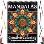 Mandala Coloring Books for Adult Women Spiral Bound Page Printed Single-Sided Gifts Arts and Crafts for Women to Relax, Anxiety and Depression 24 Colorful Coloring Pages of Mandala Creative Coloring