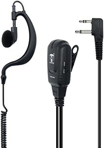 TechSide TSAU-MV 2 Broches Midland Wrap-Around Earphone Microphone avec VOX | Radios bidirectionnelles | Compatible avec G7 Pro M24 M24 Plus M48 M99 G6 XT G7 XTR ICOM | Montre de sécurité Softair