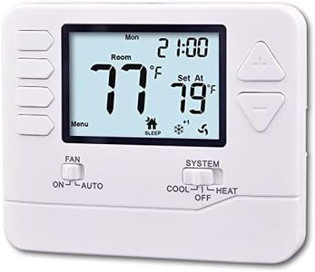 Heagstat 5-1-1 Day Programmable Thermostat for Home Conventional Single or Multistage Systems, up to 2 Heat/ 2 Cool, (with White Backlight)