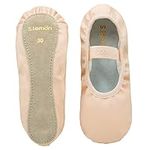 s.lemon Full Sole Ballet Shoes,Beginner Dance Footwear Leather Ballet Shoe Pink 37