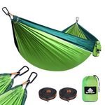 NATUREFUN Ultra-Light Travel Camping Hammock | 300kg Load Capacity,(275 x 140 cm) Breathable,Quick-drying Parachute Nylon | 2 x Premium Carabiners,2 x Nylon Slings Included | Outdoor Indoor Garden