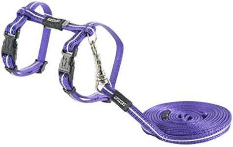 Rogz Alleycat Reflective Cat Harness Purple Extra Small with Variable Load Safety Release Buckle