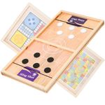 Storio Premium 3-in-1 Fastest Finger First Wooden Board Game| Family Board Game with Sling Puck Board,Chess,Ludo Snake & Ladder Indoor Toys & Games for Kids & Adults | Best Birthday Gift for Kids