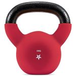 Yes4All WV6P Neoprene Coated Kettlebell Weights, Strength Training Kettlebells - 8KG Red