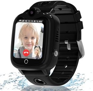 Ruopoem 4G Kids Smart Watch Phone Video Call, Smart Watch for Kids with GPS Tracker SOS IP68 Waterproof Games School Mode Camera Alarm Clock, Kids Watch Birthday Toy Gifts for Girls Boys