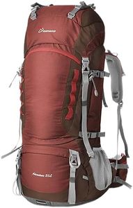 MOUNTAINTOP 80L Internal Frame Backpack for Man & Women Backpacking Hiking Backpack with Rain Cover,Maroon