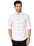 Dennis Lingo Men's Printed White Slim Fit Cotton Casual Shirt (C733_WHITE_XXL)