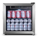 COMFEE' CRV48S3AST Beverage Cooler, 48 Cans Beverage Refrigerator, Digital Temperature Control, Glass Door With Stainless Steel Frame, Reversible Hinge Door And Legs For Home, Apartment,Dorm, Office