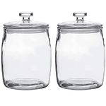 Ritayedet Wide Mouth Cookie Jars, Half Gallon Candy Jars, Apothecary Jars for Cereal and Flour, Large Glass Jars with Airtight Lid for Kitchen Storage and Laundry Organization, Set of 2