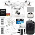 DJI Phantom 3 Advanced Quadcopter Drone w/ 1080p HD Video Camera & Manufacturer Accessories + Extra DJI Battery + Water-Resistant Hardshell Backpack + SanDisk Extreme 32GB microSDHC Memory Card + MORE