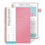 Regolden-Book Wellness Planner & Food Journal, Daily Diet & Health Journal with Weight Loss, Wellness Journal Notebook for Tracking Fitness, Sleep, Nutrition, Meal, Habits, Pen Loop, Pocket,180 Days (7x10")