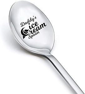 Birthday Gifts for Dads Daddy's Ice Cream Spoon for Dad Father Gifts from Daughter Son Father Day Gifts for Papa Dad Ice Cream Lovers Gifts for Men Xmas Gifts for Dads Daddy Gifts from Kids