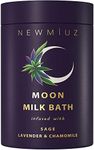 Cleansing Sage Moon Milk Bath Soak - Lavender Chamomile - Moisturize & Soften Skin Spiritual Stress Relief Gifts for Women Destress Luxury Spa Bath Salt Powder Birthday Perfect Stocking Stuffers