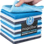 MagicFiber Microfiber Cleaning Cloth (12 Pack,13x13 in) - Thick, Soft, & Ultra Absorbent Reusable Microfiber Towel, Cleaning Rags, Micro Fiber Cloths or Dusting, Windows, Kitchenware, Cars & More!