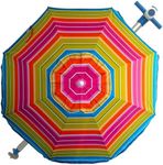 Pincho Large Beach Umbrella 200 cm Wind-proof up to 35 km/h, Aluminium, 8 + 8 Fibreglass Ribs, Weight 1.6 kg, Colour 4, 200cm, Modern