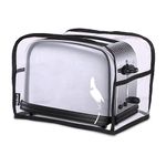 NABAAT Transparent Waterproof 2 Slice Toaster Dust Cover for All Types of 2 slice Toasters, pop up clothe Kitchen, Washable, with Two Side Pockets to Store Accessories, Transparent (11”x 6.5”x 8”)