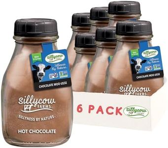 Sillycow Farms Hot Chocolate Moo-usse Mix | Rich Hot Cocoa Delight | Gluten-Free, Non-GMO, Dairy-Free |Indulgence with Pure Cocoa and Vanilla Flavor | 16.9 Oz Reusable Glass Bottle - Pack of 6