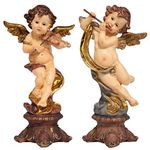 Design Toscano SH9304267 Italian Baroque Style Musical Cherub Statues, Full Color