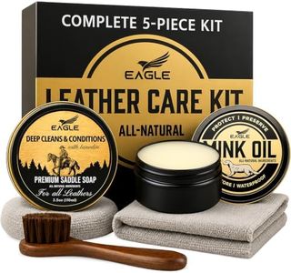 Leather Boot Care Kit – Mink Oil, Saddle Soap for Leather, Applicators & Cloth – Leather Care Kit, Boot Leather Care Kit, Leather Shoe Care Kit for Cowboy Boots, Work Boots, Shoes, and Tack