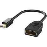 Rankie Mini DisplayPort to DisplayPort Adapter (Mini DP to DP), 4K Resolution Converter (Black)