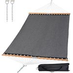 SUNCREAT Portable Double Outdoor Hammock, 450lbs Capacity, Quick Dry 2 Person Hammock with Carrying Bag, Dark Gray