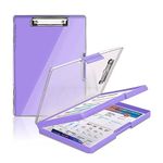 oddpod™ Heavy-Duty A4 Side-Opening Clip Pad with Clear Visible Top Panel/Clipboard with Dual Storage Case for Paper and Document Storage 1246 (Mauve)