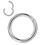 Tiny Small Nose Ring 20g Cartilage Earring Hoop Helix Earring Daith Earring Tragus Earrings Anti-Tragus Earrings Snug Earrings - Silver Nose Rings - 6mm - 1 Piece