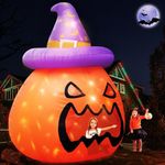 2024 New 10FT Giant Halloween Inflatables Large Pumpkin with Interior Space for Play Blowup Yard Decor with LED Lights Lighted Lawn Outdoor Game Holiday Decorations